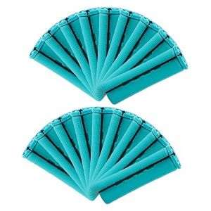 FRCOLOR 18 Pcs rouleau &agrave; cheveux autoportant peigne automatique gros tondeuse curls wavy hair rouleuse de salon pour cheveux -longs Plastique Sky-blue (Laners, neuf)