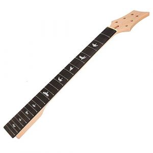 Manche de Guitare électrique, 22 Frettes 24,75 Pouces Bois Noir Exquis Manche de Guitare Bois Massif Manche de Guitare Ensemble de Remplacement pour Guitares Accessoires Pièces (Liwords, neuf)