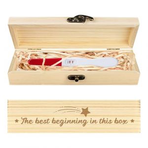 CHGCRAFT Coffret Souvenir de Test de Grossesse Étoile Filante Coffret Cadeau D'Annonce de Grossesse en Bois avec Ruban en Raphia et Cadenas Cadeaux D'Annonce pour Papa Mari 8x2x1.2 pouce (CHGCRAFT FR, neuf)