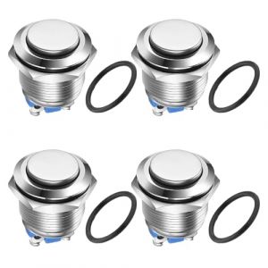 4 Pi&egrave;ces Bouton De D&eacute;marrage Rond 16mm,16 mm Interrupteur &agrave; Bouton-poussoir, Bouton Poussoir Momentan&eacute; 12V 24V,R&eacute;sistant &agrave; l&rsquo;Eau et &agrave; la Poussi&egrave;re,pour Tableau de Bord Voiture et Projets &Eacute;lectroniques (shenzhenshiqiuchunmaoyiyouxiangongsi, neuf)