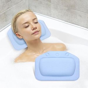 Coussin Bain Oreiller Baignoire avec Ventouses - avec Technologie 4D Air Mesh et 3 ventouses, Ergonomique Home Appui-T&ecirc;te Oreiller pour Baignoire de Oreiller Spa,Jacuzzi,Bain &agrave; Remous,Accueil Spa (leyangamz, neuf)
