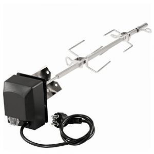 BBQ-Toro Set de broche en acier inoxydable adapt&eacute; au grill &agrave; gaz Weber Spirit | avec 2 aiguilles &agrave; viande et moteur | broche de r&ocirc;tisserie (CS Trading, neuf)