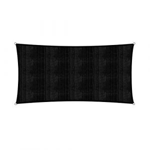 Lumaland Sunsail rectangulaire 5 x 7 mètres | Protection Solaire résistante aux intempéries avec Cordes de Fixation | Terrasse, Jardin et Balcon, Toile à Voile HDPE, Protection UV [Noir] (DS e-Sales GmbH, neuf)