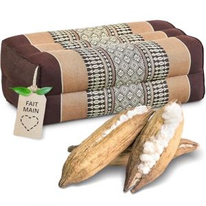 Livasia Coussin Yoga carr&eacute; Bloc - 17x34x12cm - Coussin de m&eacute;ditation kapok, Coussin de Soutien Bolster rectangulaire, Accessoires Yoga Pilates Coussin cale-Nuque, Fait Main (Marron) (livasia, neuf)