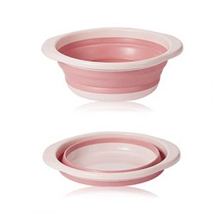 ASFINS bassine retractable, bassine pliable, bol à vaisselle rond pliable moyen multifonctionnel, bol pliable portable peu encombrant pour laver les légumes, la vaisselle, sous-vêtement (Rose) (xianxinbaishunshangmaoyouxiangongsi, neuf)