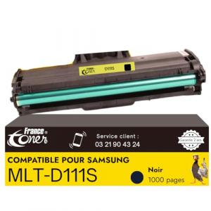 FranceToner - MLT-D111S - Toner Laser Compatible Samsung MLT d111s Noir, D111S, 111S – pour Imprimantes Samsung Xpress m2070w, m2026w, M2020, M2022, M2022W, M2070, M2070F, M2070FW, M2070W (FranceToner, neuf)