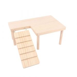 fufupaw Plateforme de hamster, &eacute;tage pour hamster, avec pont d'&eacute;chelle, plate-forme d'escalade pour petits animaux, structure de jeu en bois pour rats, gerbilles, chinchillas, &eacute;cureuils et oiseaux de (LIHAOZHE-1346, neuf)