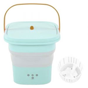 Mini lave-linge, petit lave-linge pliable pour vêtements d'enfants sous-vêtements et chaussettes avec panier d'égouttage pour l'appartement le dortoir et le camping (Aeuyweu, neuf)