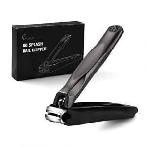 FERYES Coupe-ongles 3 en 1 avec récupérateur d'ongles anti-éclaboussures et boîte de rangement en métal – Coupe-ongles avec lime à ongles pour homme et femme (Leftion, neuf)
