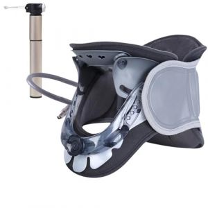 Dispositif de Traction du Cou Cervical,Orthèse de Col et Réglable,Collier Cervical Gonflable,Cervicale Soulage La Douleur for Distraktions Device,Outil de Thérapie de Correction D'étirement du Cou (sihuiouzhou, neuf)