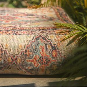 Mandala Life ART Boho Chic Decor Housse de Coussin d'extérieur - 60x20 cm - Taie d'oreiller Tapis de méditation carré - Pouf décoratif en Coton imprimé (Boho Paradise UK, neuf)
