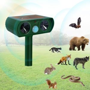 PQETBV Répulsif Chat Ultrason à Energie, Repulsif Chat Exterieur Ultrason, Étanche Répulsif Chat Répulsif avec Détecteur de Mouvement pour Anti Chats Chiens Souris Ratons (STORE MARINI TIZIANO DANIELE S.R.L., neuf)