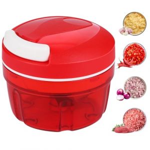 Hachoir Manuel, 300ML Mini Hachoir Manuel, Coupe Oignon Manuel Avec Cordon De Serrage, Mixeur Manuel Avec 3 Lames Tranchantes En Acier Inoxydable Hachoir À Oignons Pour Oignons, Carottes, Légumes (easy Yu car, neuf)