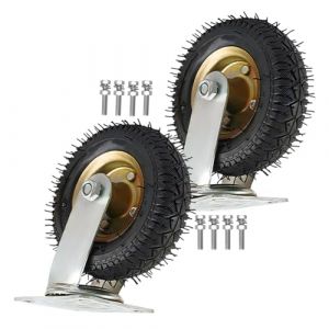2-Pack Roulette Gonflable Pneumatique, Roulette Pivotante Pour Meuble Résistante À L'usure Silencieux Une Roue Portant 300 Kg Robuste En Caoutchouc ​Chariot Roue, Pour Chariot ​à Outils (Minshun Store, neuf)