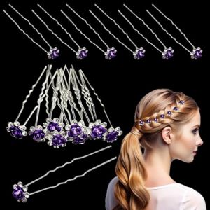 Trimming Shop Lot de 20 &eacute;pingles &agrave; cheveux en forme de rose avec strass - Accessoires de cheveux &eacute;l&eacute;gants pour femme, coiffure de mariage, bal de fin d'ann&eacute;e, f&ecirc;te (Trimming Shop, neuf)