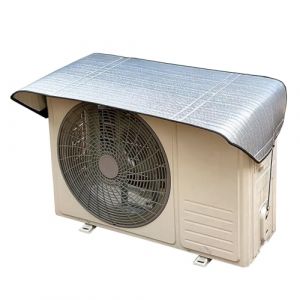 LXRHLIKG Housse Climatiseur Ext&eacute;rieur Magn&eacute;tiques, Housse Pompe a Chaleur Piscine avec Feuille D'aluminium &agrave; Bulles, Rallonge de Cache Climatiseur Exterieur(130x55cm/51x22in) (LXRHLIKG, neuf)
