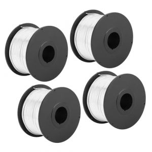 Fil D'attache de Barre D'armature en Acier de 110 M, 0,8 Mm, Doux et Flexible, Fil de Remplacement pour Machine &agrave; Attacher Automatique, 4 Rouleaux de Fil D'acier Inclus (Aceyee, neuf)