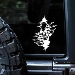 Crâne Tête De Mort Skull Horreur Stickers Décalque Autocollant Sticker Pour Voiture Véhicule Automobile Autocollant (12 x 18 cm, 2 pièces) (Zhijiang Shukui E-commerce Co., Ltd., neuf)