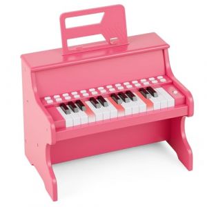 DREAMADE Clavier de Piano Numérique en Bois pour Enfants, Piano à 25 Touches avec Pupitre, Mode d’Apprentissage, Volume & Vitesse Réglables, Fonction d'Enregistrement/Lecture (Rose) (DREAMADE, neuf)