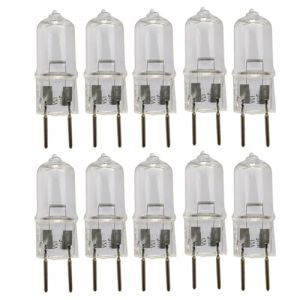UGEFKMQ 10PCS Lampe Halogene G6.35 50 Watts 24 Volts Ampoule Halogène capsule transparente 24V 75W GY6.35 Base Bi-Pin Blanc Chaudc 2700K Dimmable 50 W (xiashang, neuf)