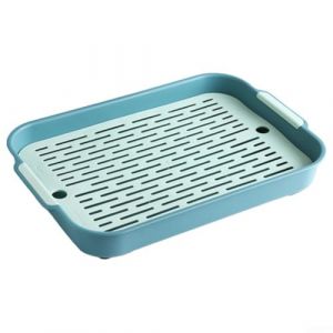 Bac &agrave; liti&egrave;re pour lapin avec bac de dressage pour petits animaux de compagnie, grand bac amovible 36,5 x 24,5 x 4,9 cm, compatible avec cochon d'Inde, hamster, furet, chinchilla, coin lisse et (B) (Dibingmall, neuf)