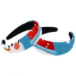 Lot de 2 bandeaux larges et rembourrés en velours épais avec flocon de neige et bonhomme de neige pour femmes et filles (ocenuttldat, neuf)