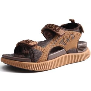 KuaiLu Sandales Randonn&eacute;e Femmes Sport d'ext&eacute;rieur Confortable Marche Orthopedique R&eacute;glables Cuir &eacute;t&eacute; Ouverte Trekking Sandale Randonnee L&eacute;ger Antid&eacute;rapante Soutien Vo&ucirc;te Plantaire MarronKaki 37 (KUAILU-XYL, neuf)