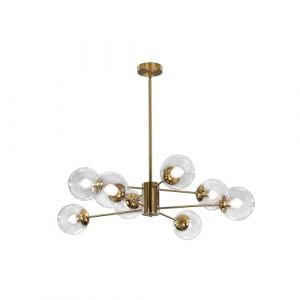 HMBEST 8 lumières Lustre îlot de Cuisine Moderne Lustre Verre Luminaire Suspension Boule pour Le Salon l'îlot de Cuisine et la Salle à Manger,Clear (LingDuDianZiShangWu, neuf)