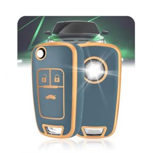 LELNOOS Coque Clé Voiture, Silicone Étui Cle Etui Clef Protecteur Cache Cles pour Opel Vauxhall Corsa D E Adam Astra J Mokka X Insignia Zafira C Tourer Meriva B Cascada Chevrolet Cruze, 3 Boutons (LELNOOS, neuf)
