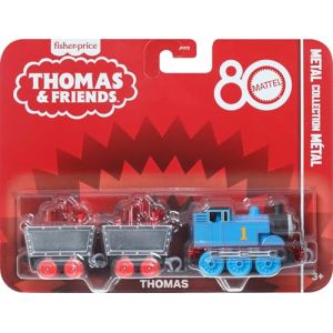 Thomas & Friends par Fisher-Price - Train &agrave; Jouets de Collection, Petit Mattel moul&eacute; sous Pression 80e Moteur avec d&eacute;coration Haut de Gamme et 2 Voitures de Stock avec Cargaison en Cristal Rouge (MYPI FR, neuf)