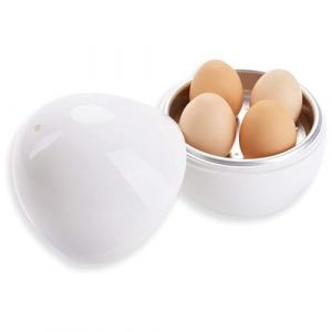 Cuit oeuf Micro Onde Cuiseur à oeufs Egg Boiler Cooker Microwave Rapide Cuit-œuf 4 oeufes pour cuisson au micro-ondes de cuiseur (Ideal_Swan, neuf)