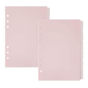 SUPERFINDINGS 12 feuille A5 intercalaires de Classeur 8.27x6.1 pouces Intercalaires Roses avec Onglets Intercalaires Verticaux en Plastique à 6 anneaux Intercalaire D'Index Givré pour Carnet (SUPERFINDINGS  FR, neuf)