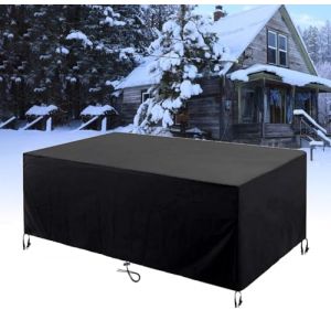 HNKDKJ Housse Salon de Jardin Exterieur 265x120cm Housse Protection Salon de Jardin pour Tous Les Temps pour Table et Chaise d'extérieur Bâche Table de Jardin Extérieur-Noir- 265x120x90cm/LxWxH (DIanShi, neuf)