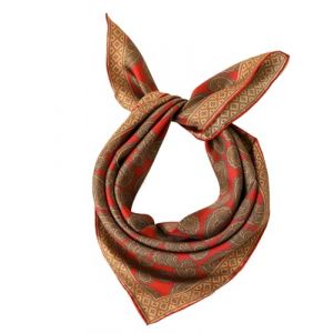 Prettystern Foulard en soie roulott&eacute; &agrave; la main pour femmes et hommes pur soie bandana &eacute;t&eacute; printemps 47 rouge motif cachemire (PrettyLand.eu, neuf)