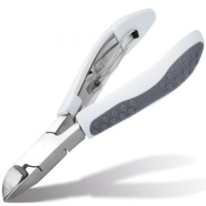 TITANIA pince à ongles avec des lames droites acier à haute teneur en carbone, coupe facilitée grâce à sa poignée antidérapante "softtouch" avec mécanisme de ressort automatique, pince coupe ongle (TITANIA Shop, neuf)