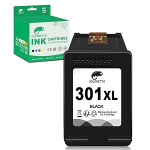 COLORETTO 301X Encre pour HP 301 XL Remanufacturées pour HP Cartouche 301 XL Noir DeskJet 1010 1050 1510 1512 2050 OfficeJet 2620 2622 2624 4630 4632 4634 4639 Envy 4507 4502 4504 4508 5530 5532 5539 (COLORETTO-EU, neuf)