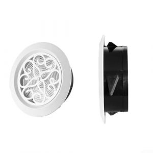 Grille d'a&eacute;ration ronde avec volet r&eacute;glable et moustiquaire pour conduit de ventilation, favorisant la circulation de l'air frais et le blocage des d&eacute;bris dans plusieurs environnements int&eacute;rieurs (200 (DiMuLiving, neuf)
