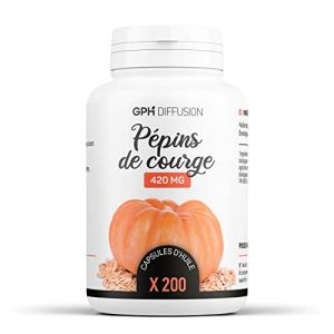 Huile de P&eacute;pins de Courge Bio 420 mg - 200 capsules (123PLANTES, neuf)