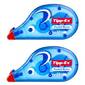 Tipp-ex Pocket Mouse 42709 Tippex Lot de 2 rouleaux correcteurs instantanés Blanc 4,2 mm 10 m (DLM Direct FR, neuf)