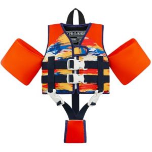 Gogokids Gilet de Natation pour Enfants avec Brassards Flottants, Gilet de Flottaison de Style Veste pour Tout-Petits avec Bretelles Ajustables pour Garçons et Filles (2-6 Ans) (KunTee, neuf)