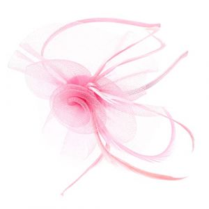 NOLITOY 1 Pc bandeau en voile de mariée robe d'invité de mariage son Bandeau plume pour photo Bandeau plume pour spectacle couvre-chef de soirée dansante tête de photo Engrener rose (M.Meteorite, neuf)