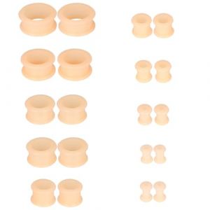 Uwiyo 20 Pi&egrave;ces &Eacute;carteur d'Oreille en Silicone, d'&Eacute;tirement des Oreillettes Ecarteur en Silicone 4-20mm &Eacute;carteur Tunnels de Chair Tunnels Expandeurs pour Piercings Unisexe (Couleur de Peau) (JOFFY MOCO Store, neuf)