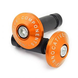 Universel Moto vélo 7/8" 22mm Embout Guidon CNC Extrémités de Guidon de Moto Poids Plug Bouchon de Guidon Velo,Orange (BXMOTO, neuf)