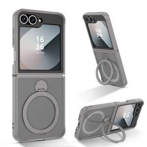 YINLAI Coque pour Samsung Z Flip 5/ Samsung Z Flip 6 avec Support, Magn&eacute;tique Compatible avec MagSafe, &Eacute;tui Translucide Mat AntiChoc Anti-Rayures Case pour Samsung Galaxy Z Flip5/Z Flip6 5G 6.7", Gris (Yinlai, neuf)