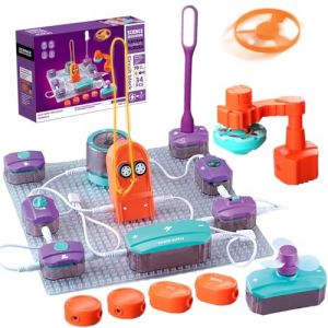 Ensemble de Circuits électroniques avec 34 Blocs de Circuits, 71 expériences pour Apprendre l'électricité, kit d'exploration électronique DIY, Jouets éducatifs STEM pour Les Enfants à partir de 3 Ans (RHD LIVING, neuf)