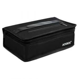 AOSBOS Petit Sac Repas Isotherme pour Femme Homme Enfant, Lunch Bag Portable Sac à Déjeuner pour Bureau École Randonnée, Noir & Motif Nid d'Abeille (S-MART LIFE, neuf)