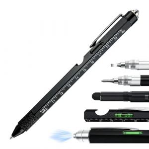 Amztour Cadeau Homme,Stylo Multifonction 9 en 1 Idee Cadeau Homme Original pour No&euml;l ou un Calendrier de l'Avent,Gadget Insolite Utile Stylo pour Papa Mari Petit ami Anniversaire Noir (LINYANYANGKEJI, neuf)