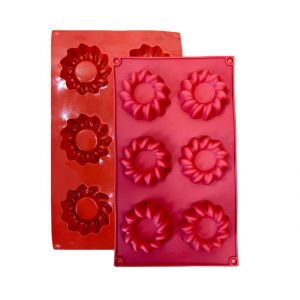 Generic Moule en Silicone,1 Moule Tartelette avec Revêtement Antiadhésif, Moule en Silicone Pâtisserie pour Muffins, Brownies, Gâteaux, Pudding, Glaçons, Gelée, Quiches (29 x 17 cm) – 6 cavités (MONGALON, neuf)