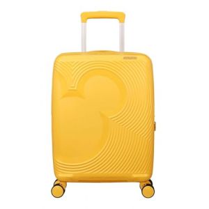 American Tourister Mickey Magic - Valise Cabine 55 x 40 x 20/23 cm - Valise Rigide pour Ryanair, EasyJet & la Plupart des compagnies a&eacute;riennes, 37/44 L, Jaune (Mickey Flower Yellow) (Modeherz, neuf)