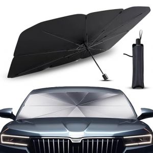 Pare Soleil Voiture Pare Brise Avant. Parapluie Soleil SUV et Camion Pare-soleils pour Pare-Brise Avant Auto résistant aux UV avec axe Rotatif à 360° et revêtement en Titane (1, 140 x 80 cm) (ACTIVOTEX, neuf)